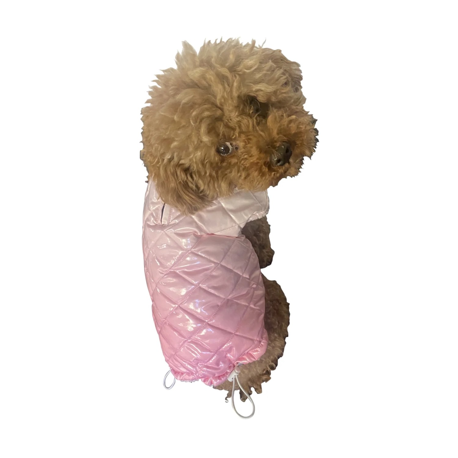 The Dog Squad Coco Puffer Diamond Quilted Dog Coat - Ombre'd Baby Pink