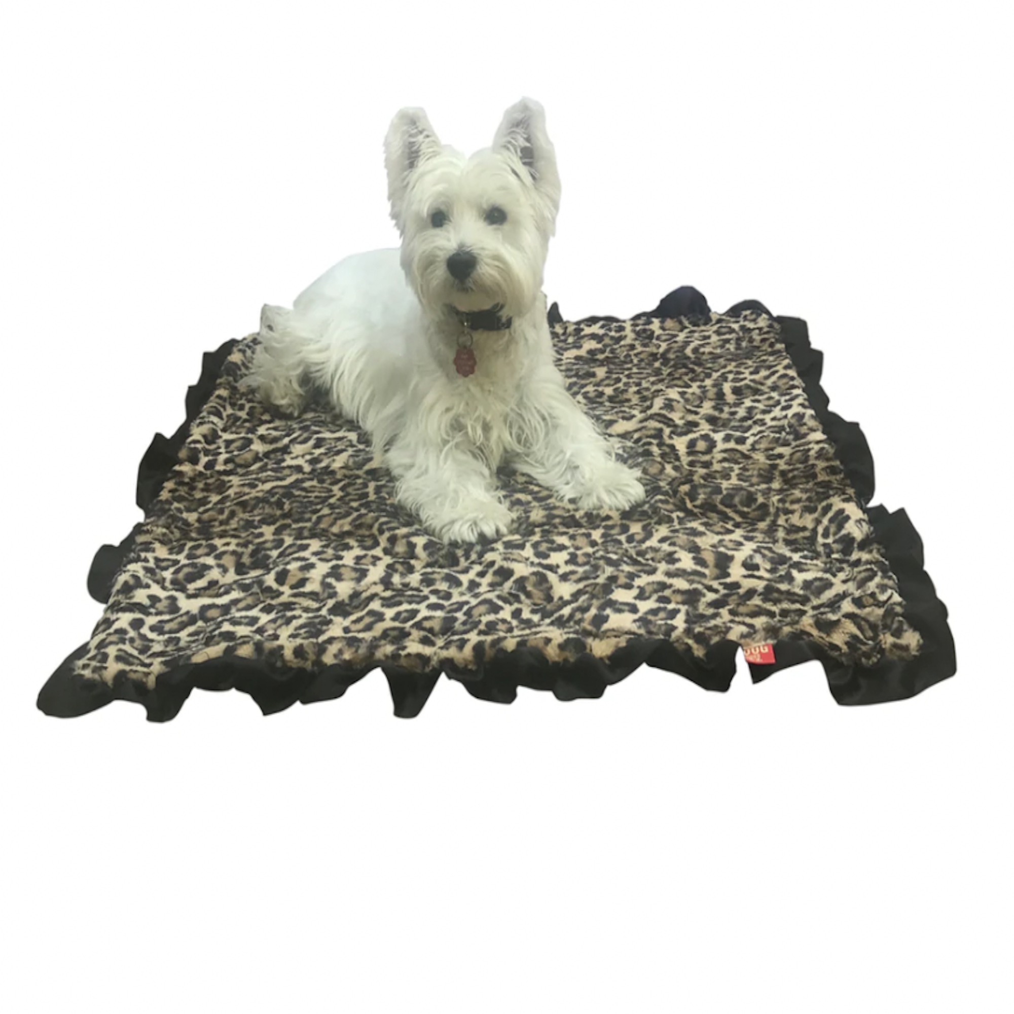 The Dog Squad Furbaby Ruffled Blanket - Leopard Sand