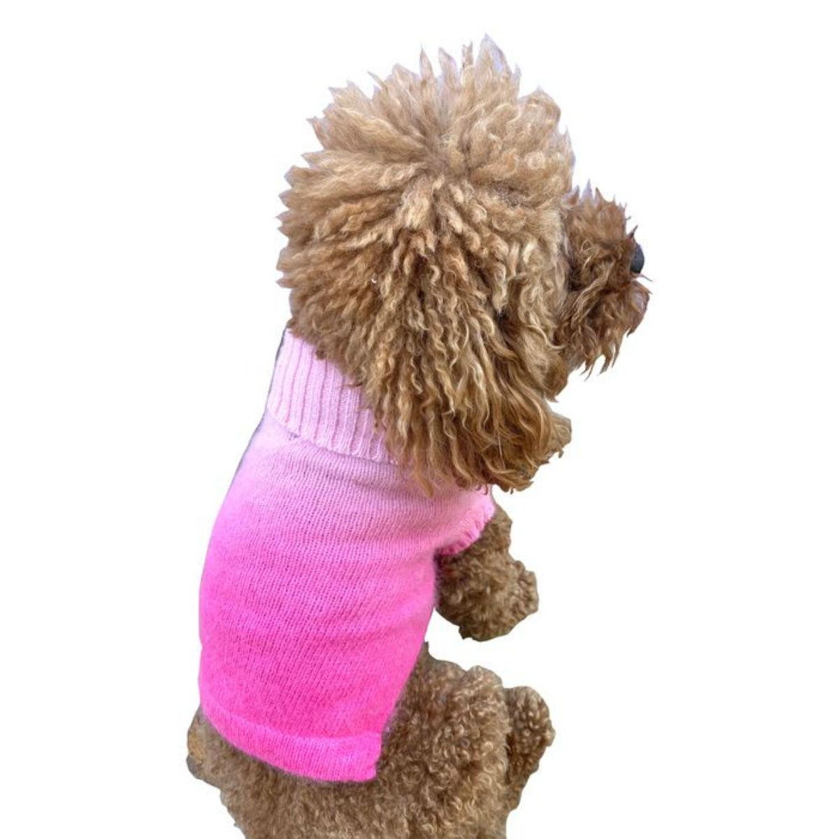 The Dog Squad Newport Sunset Dog Sweater - Pink Dip Dye