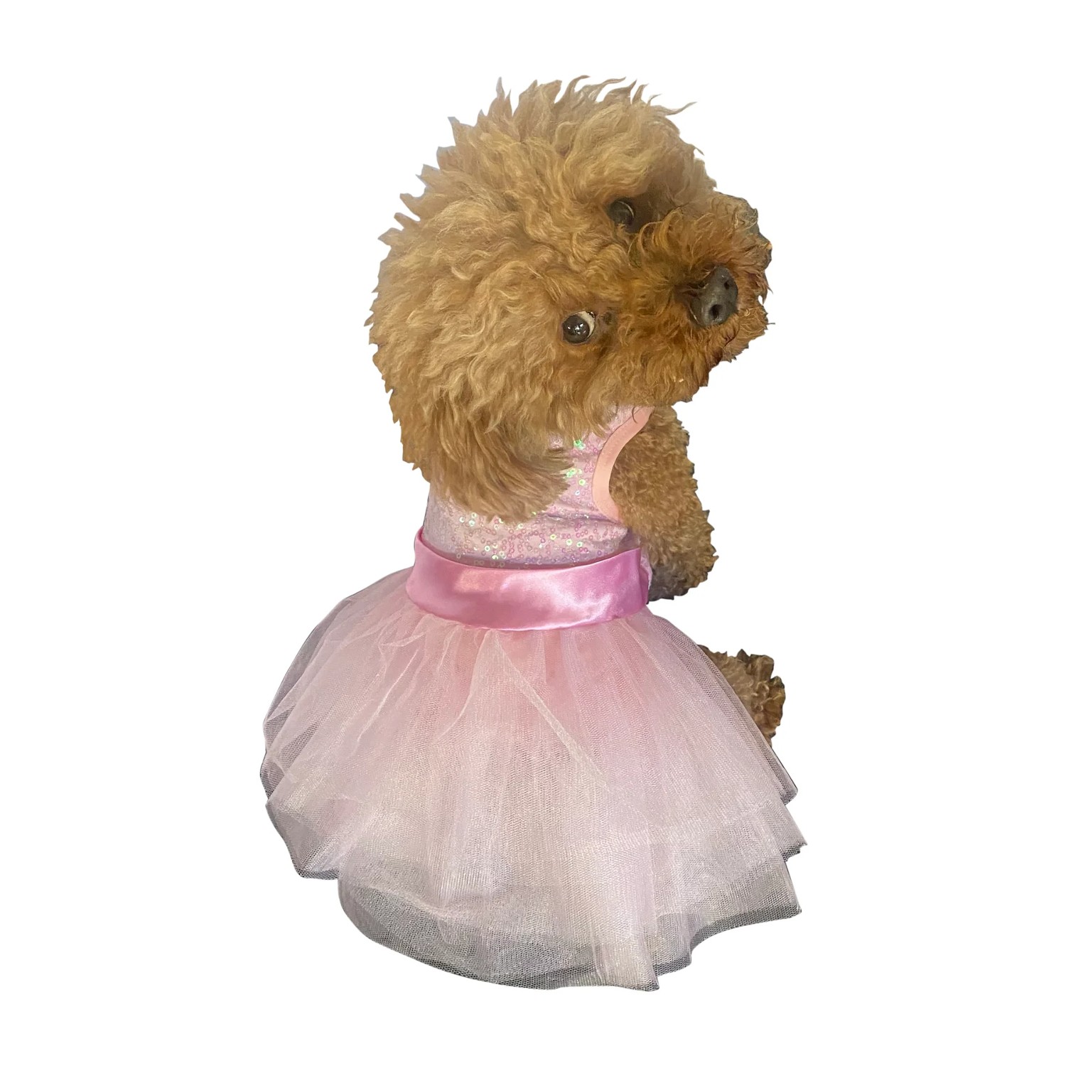 The Dog Squad Sequin Tutu Dog Dress - Baby Girl Pink Shimmer