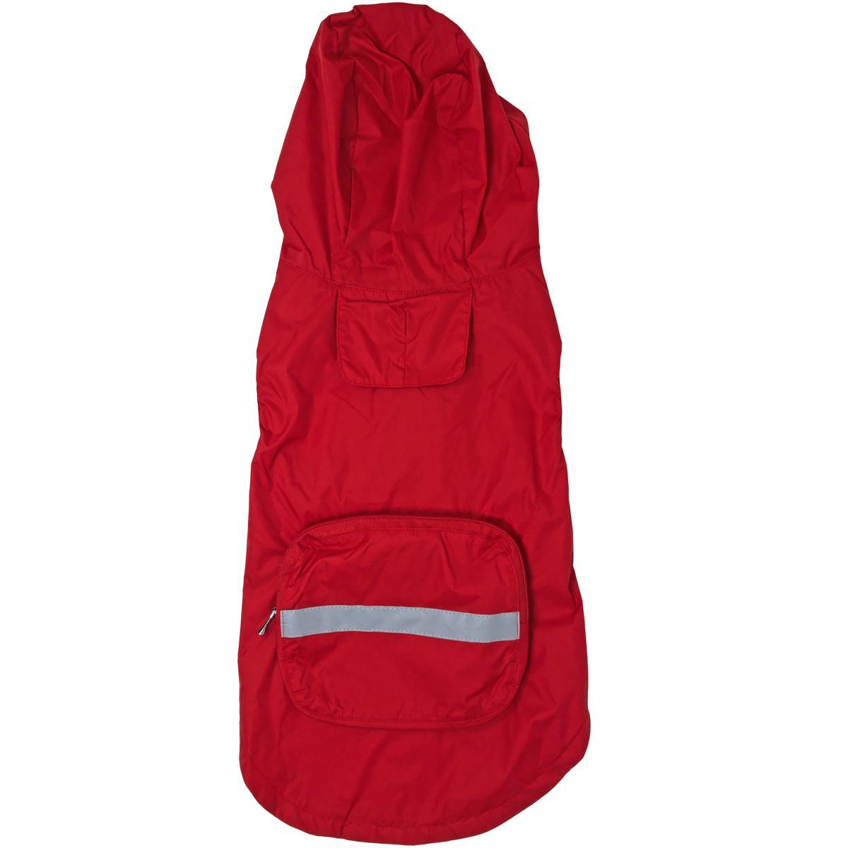 Doggie Design Packable Dog Raincoat - Red