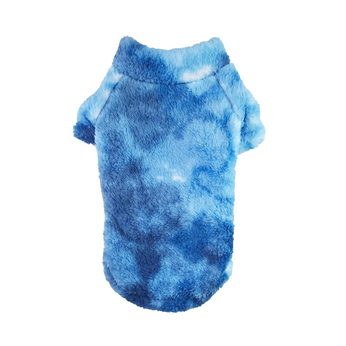 Doggie Design Soft Plush Dog Pullover - Tie-Dye Blue