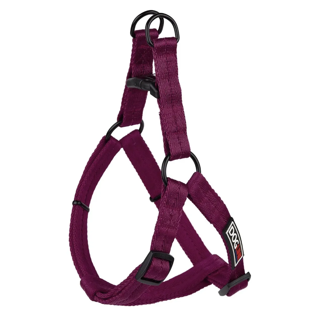 Dogline Flat Nylon Dog Harness - Berry