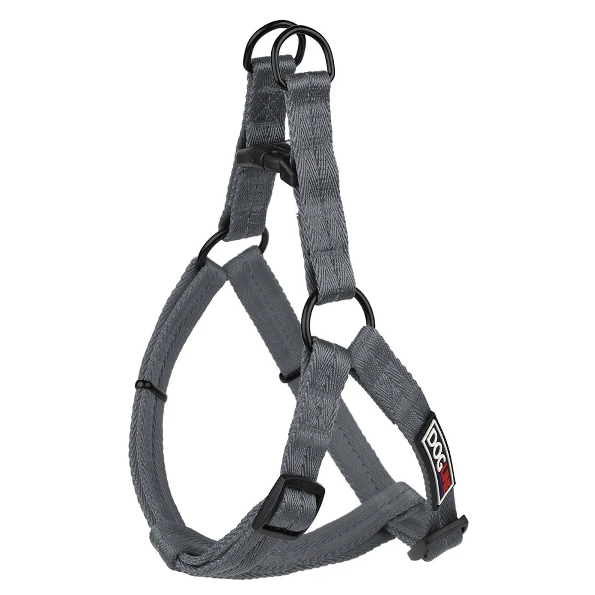 Dogline Flat Nylon Dog Harness - Gray