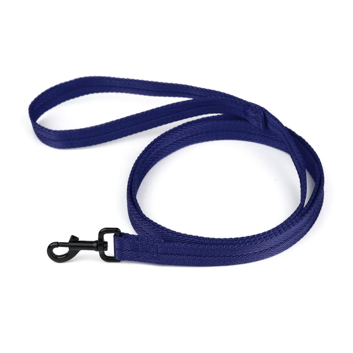 Dogline Flat Nylon Dog Leash - Navy Blue