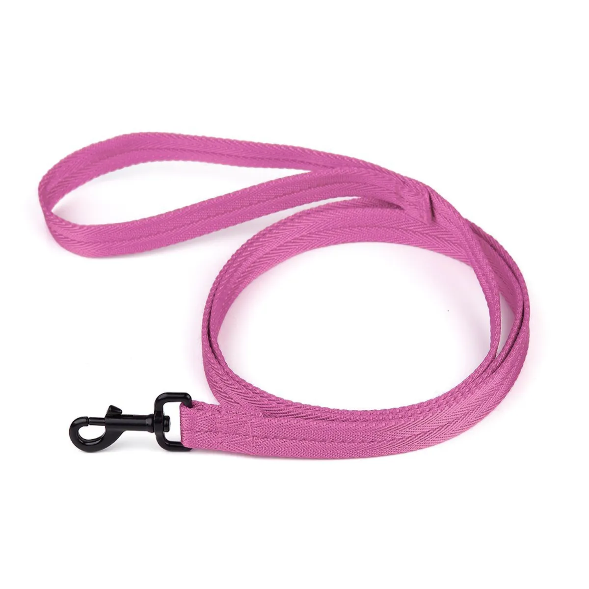 Dogline Flat Nylon Dog Leash - Hot Pink