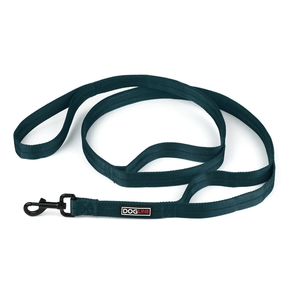 Dogline Multi-Handle Flat Dog Leash - Dark Teal