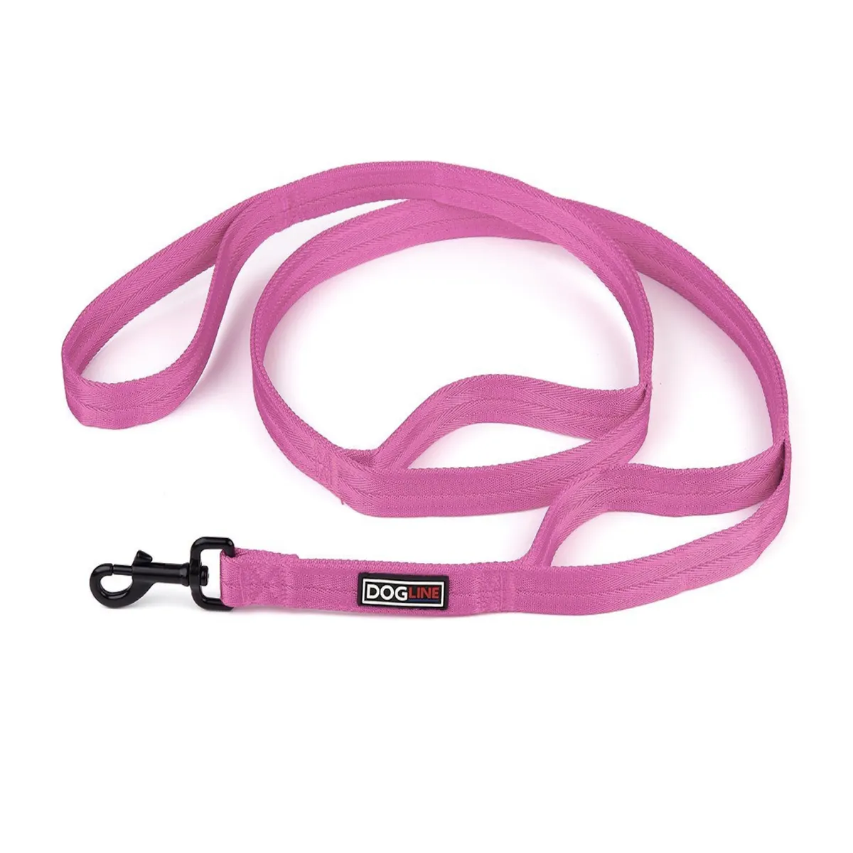 Dogline Multi-Handle Flat Dog Leash - Pink