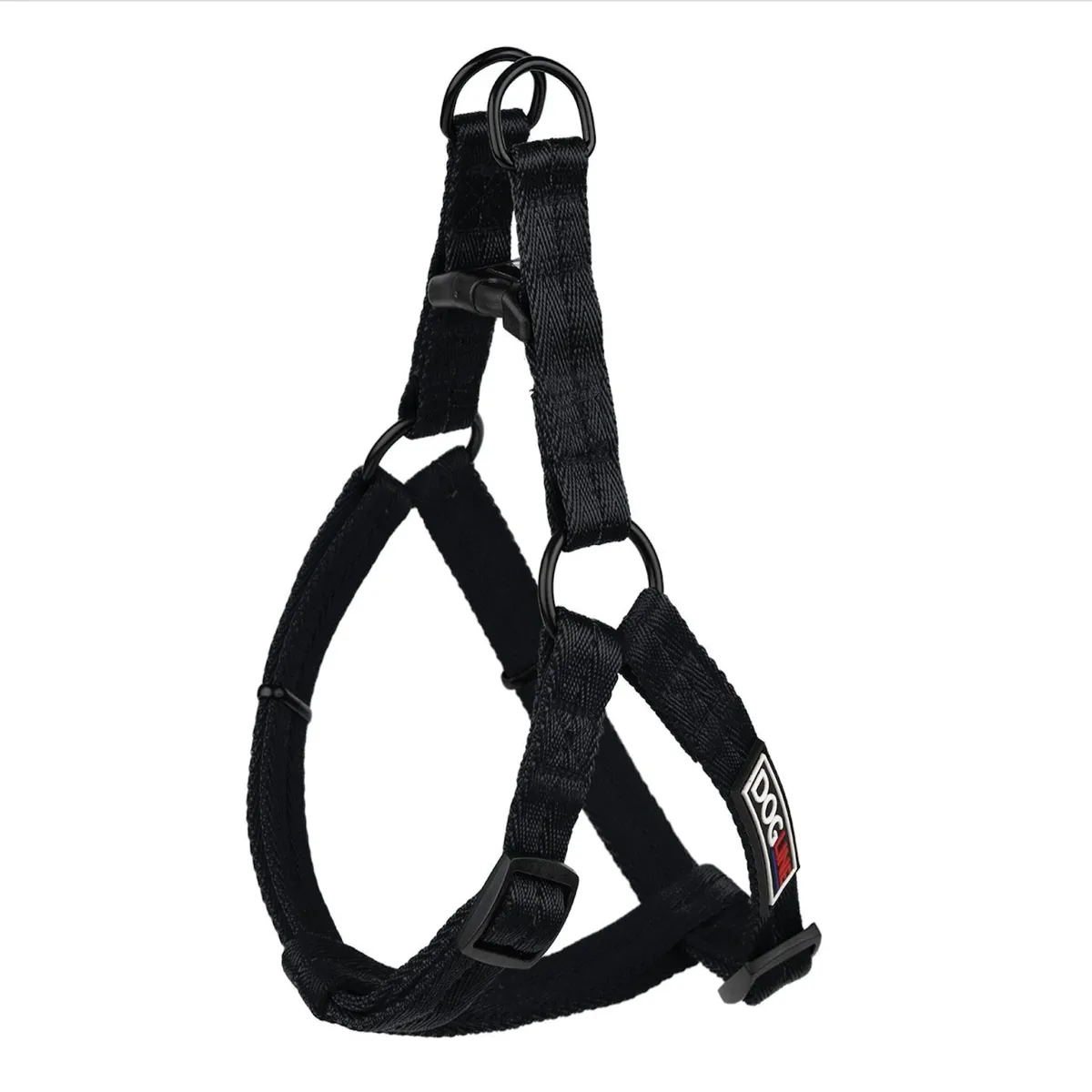 Dogline Flat Nylon Dog Harness - Black 