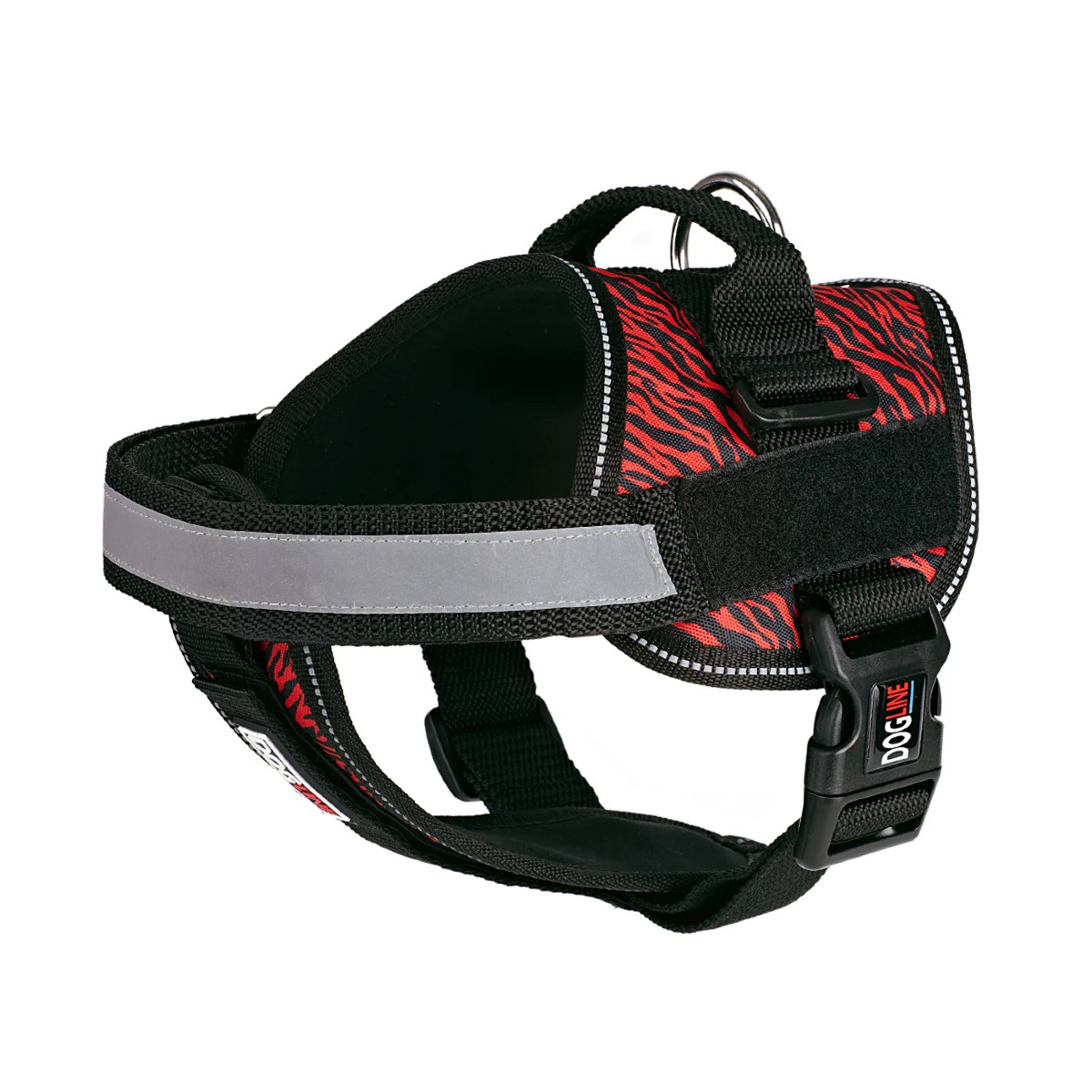 Dogline Unimax Multi Purpose Dog Harness - Zebra Black/Red