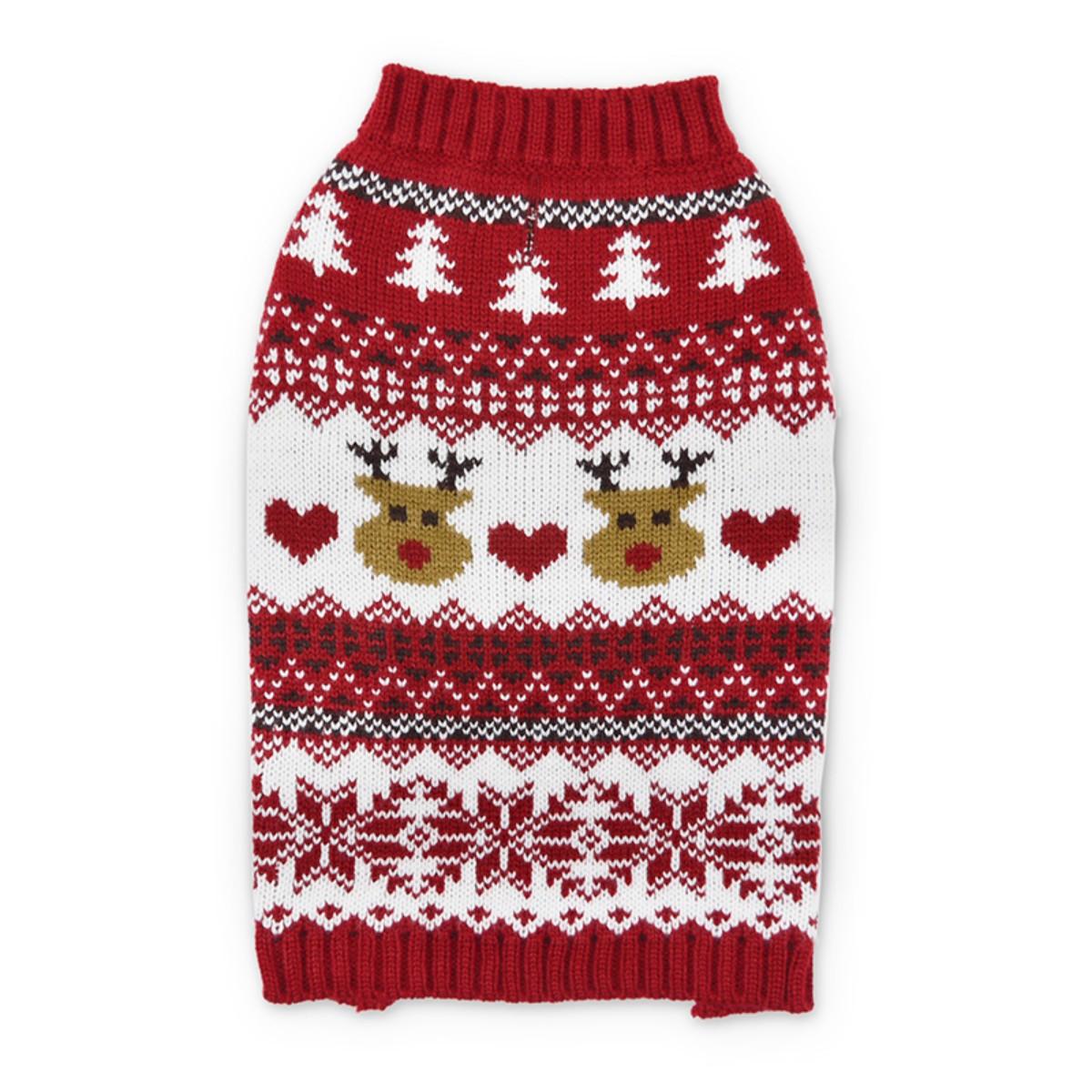 DOGO Reindeer Fair Isle Dog Sweater - Red