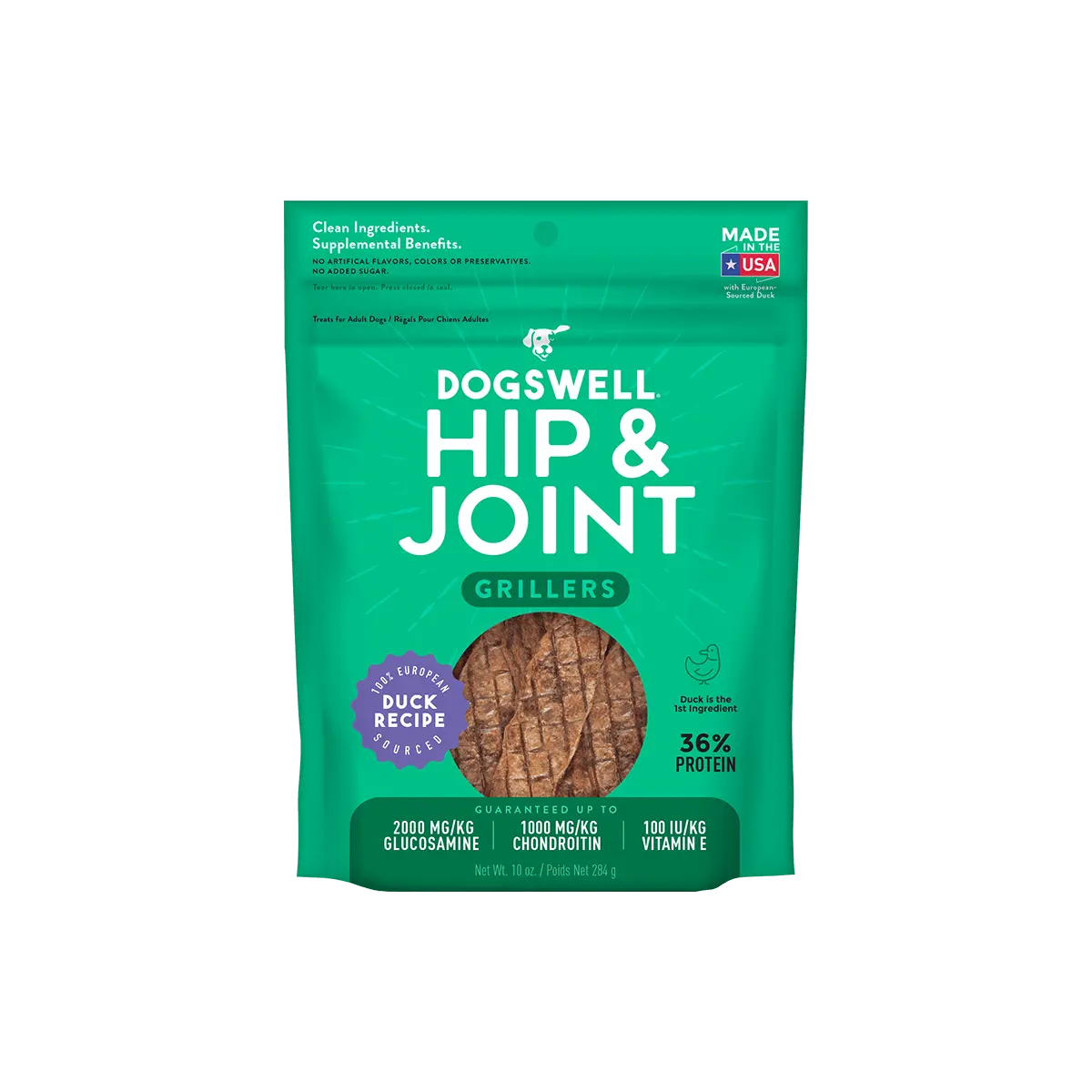 Dogswell Hip and Joint Grillers Dog Treats - Duck