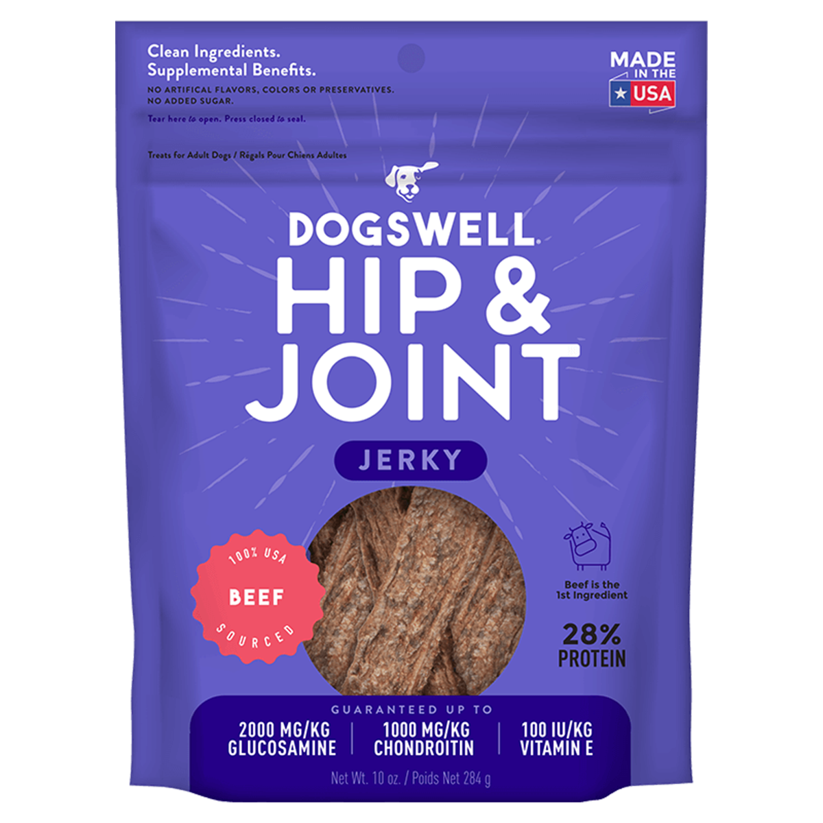 Dogswell Hip and Joint Jerky Dog Treats - Beef