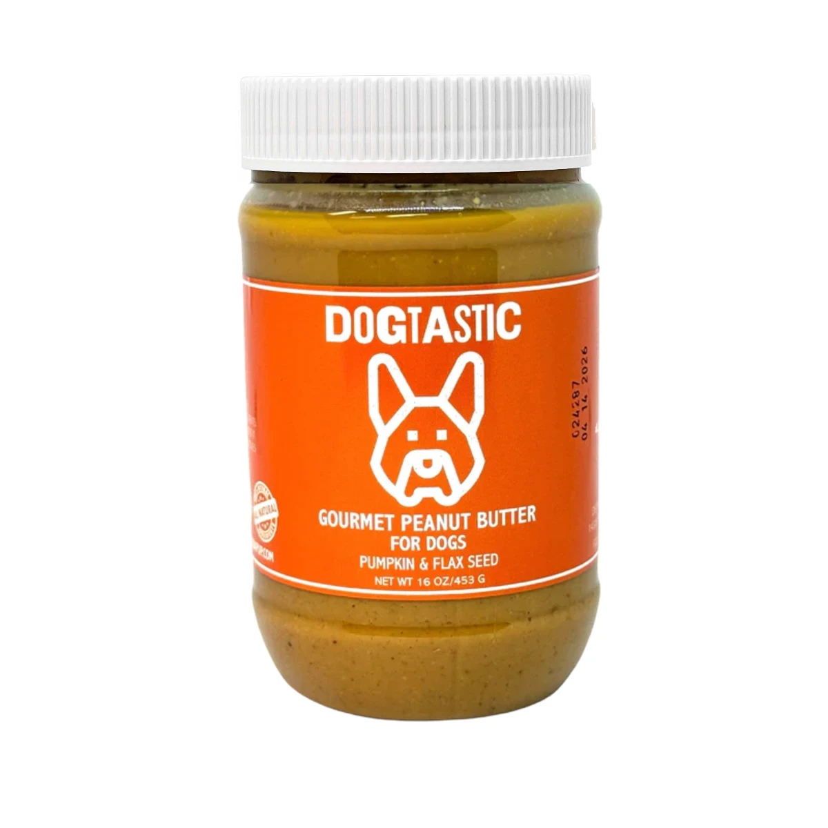 Dogtastic Gourmet Peanut Butter Dog Treat Spread - Pumpkin & Flaxseed Flavor