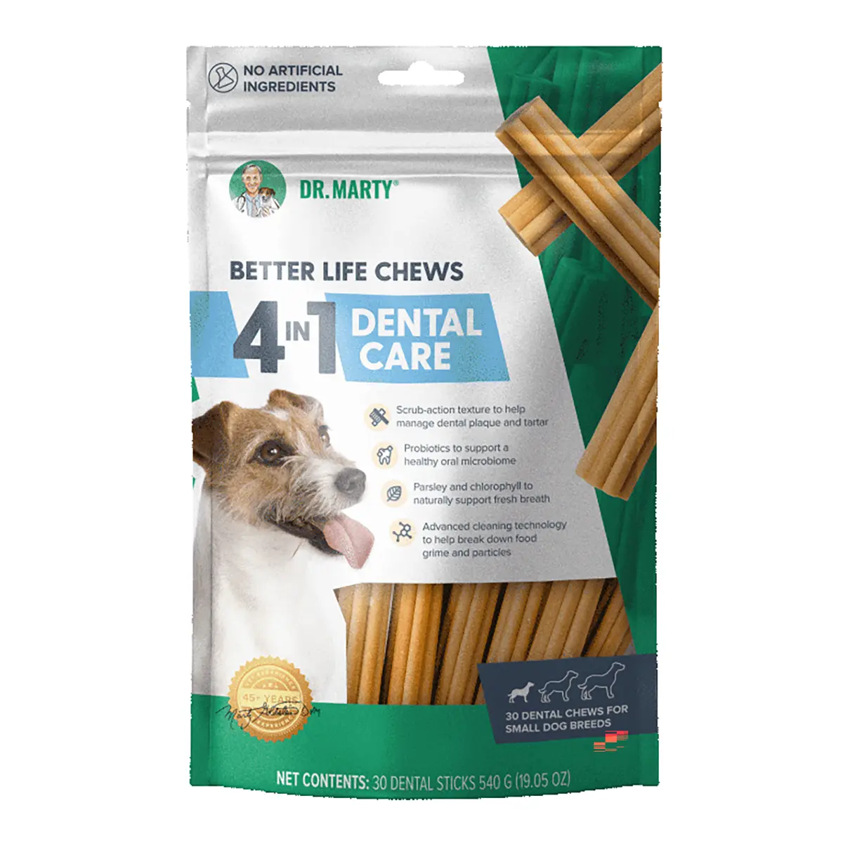 Dr. Marty Better Life Chews 4-in-1 Dental Care Dog Treats