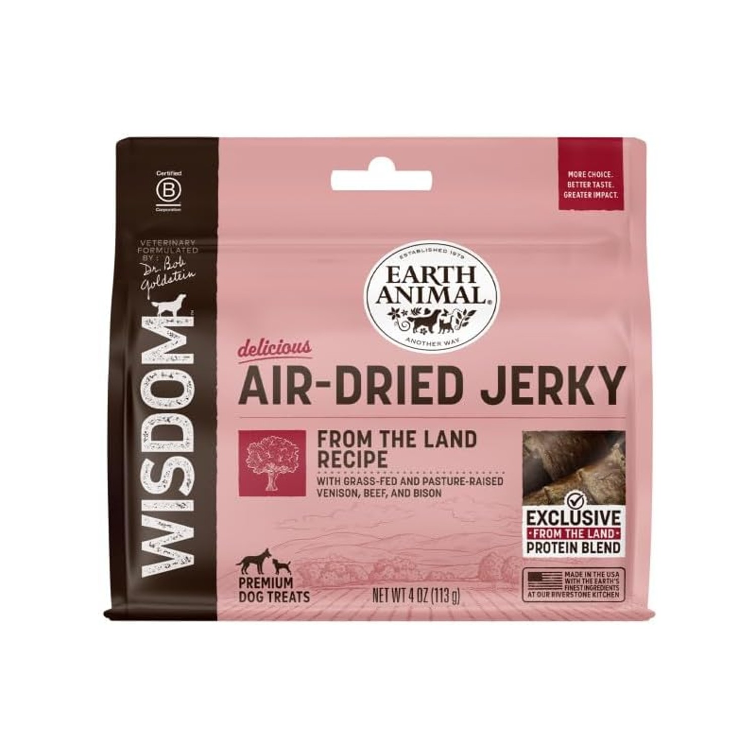 Earth Animal Wisdom Air-Dried Jerky Dog Treat - From the Land