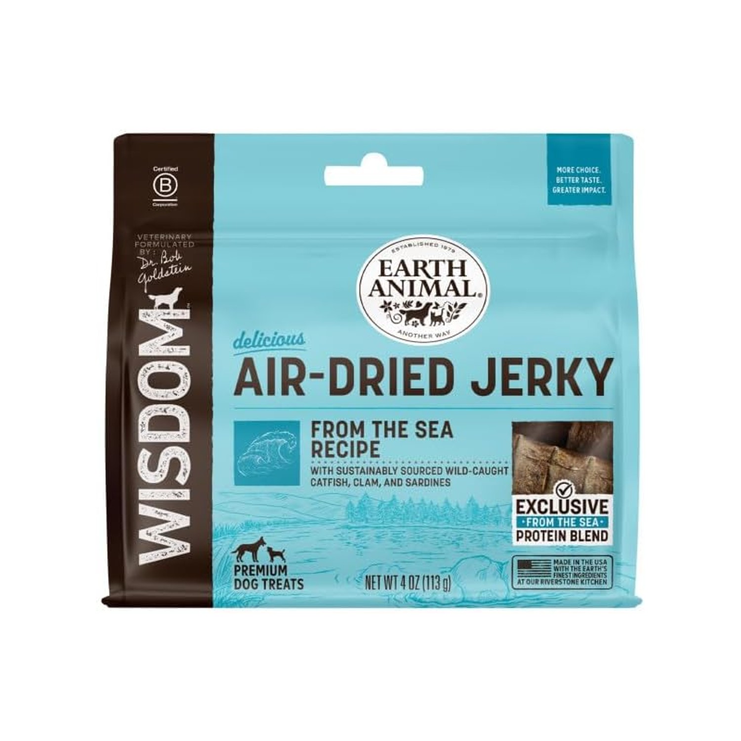Earth Animal Wisdom Air-Dried Jerky Dog Treat - From the Sea