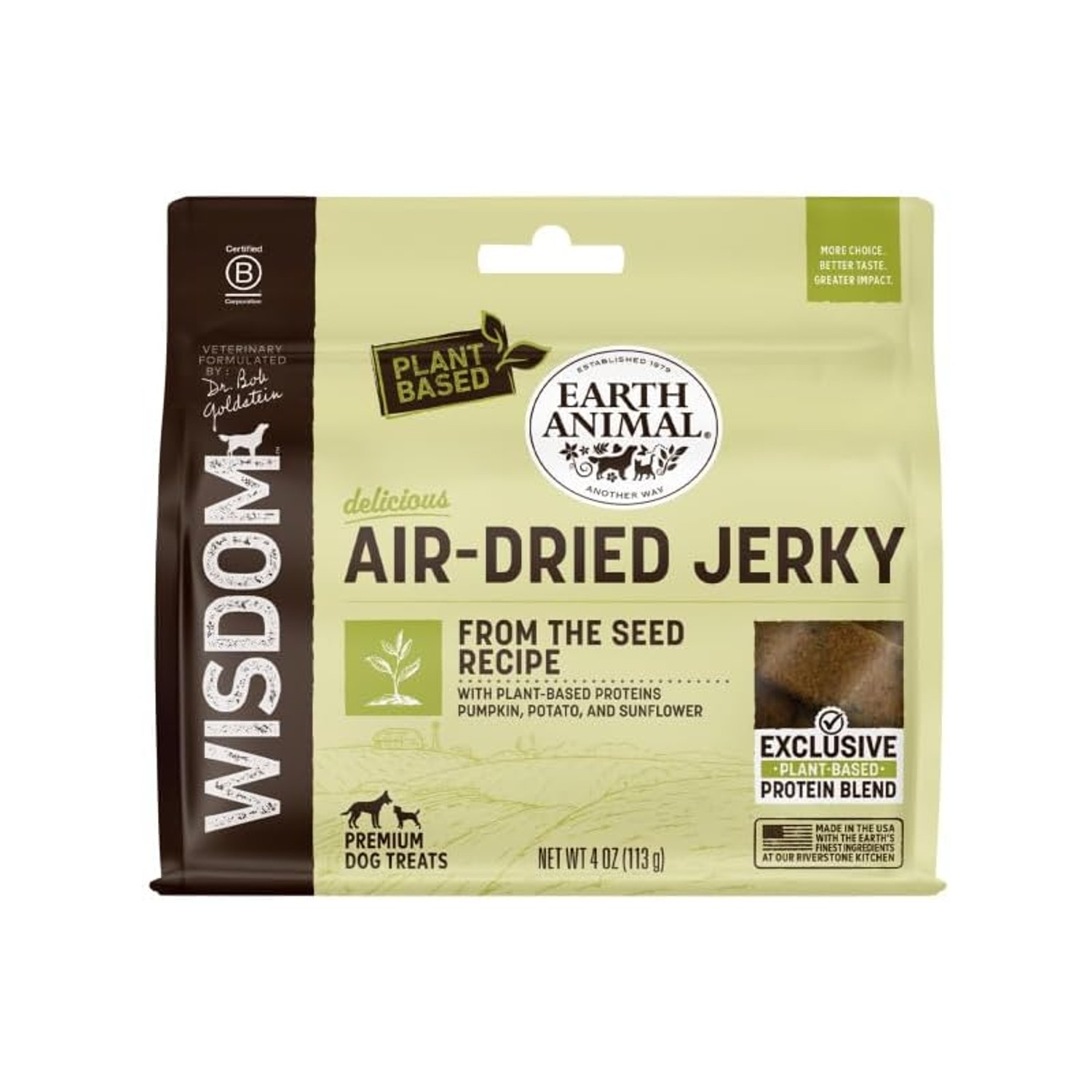 Earth Animal Wisdom Air-Dried Jerky Dog Treat - From the Seed