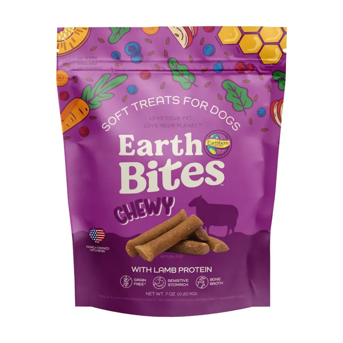 Earthborn EarthBites Grain-Free Chewy Dog Treats - Lamb