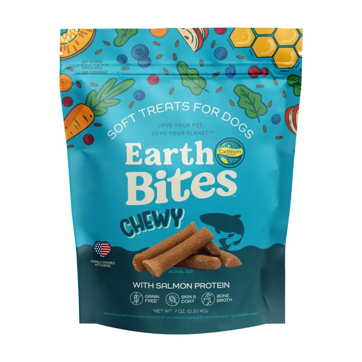 Earthborn EarthBites Grain-Free Chewy Dog Treats - Salmon