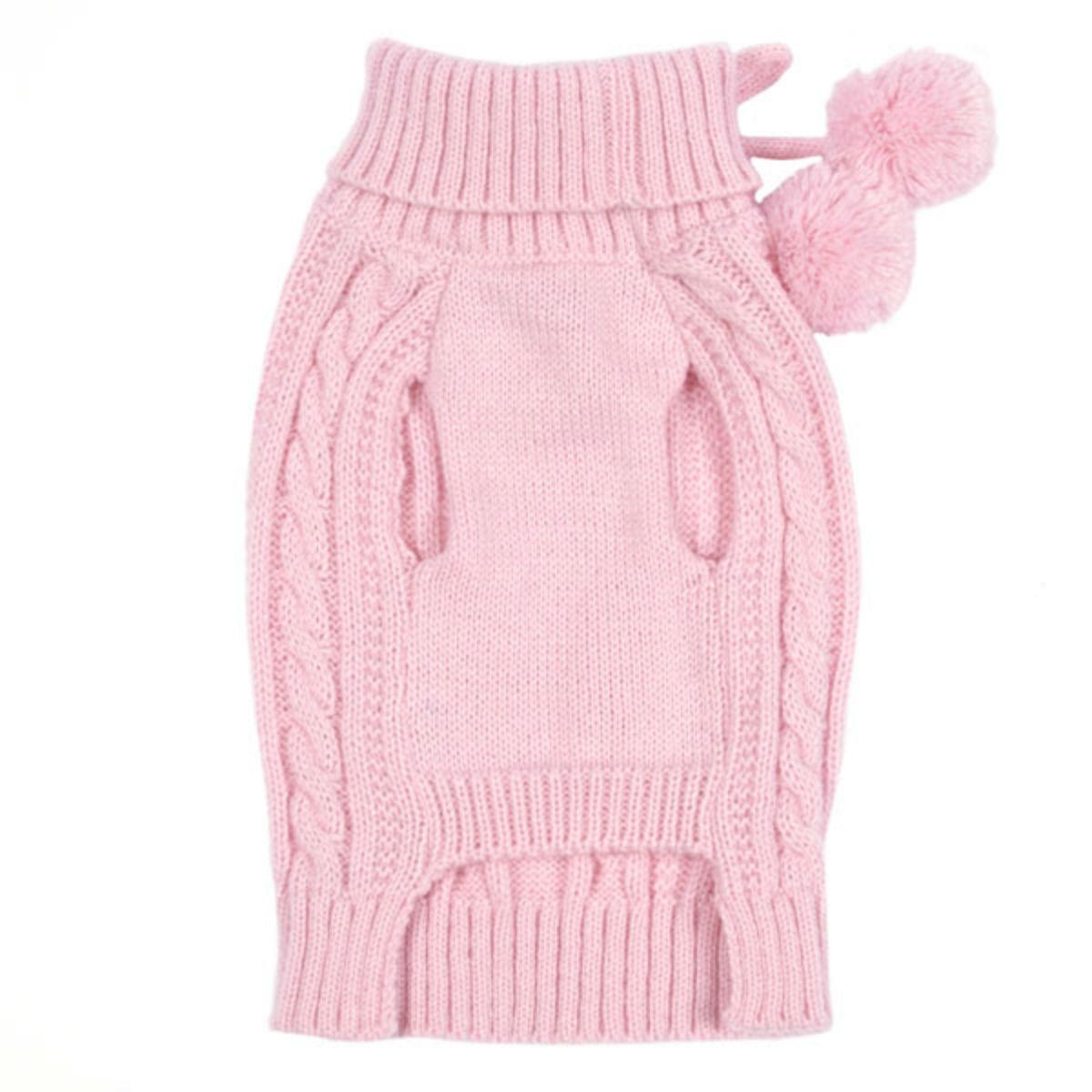 East Side Collection Pink Cable Knit Dog Swea... | BaxterBoo