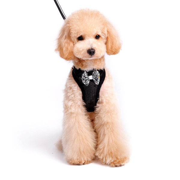EasyGo Sequins Dog Harness by Dogo - Black
