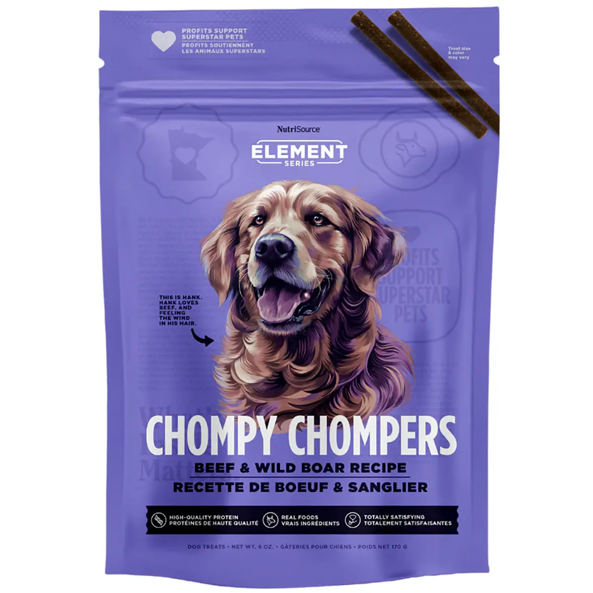 Element Series Chompy Chompers Dog Treats - Beef & Wild Boar