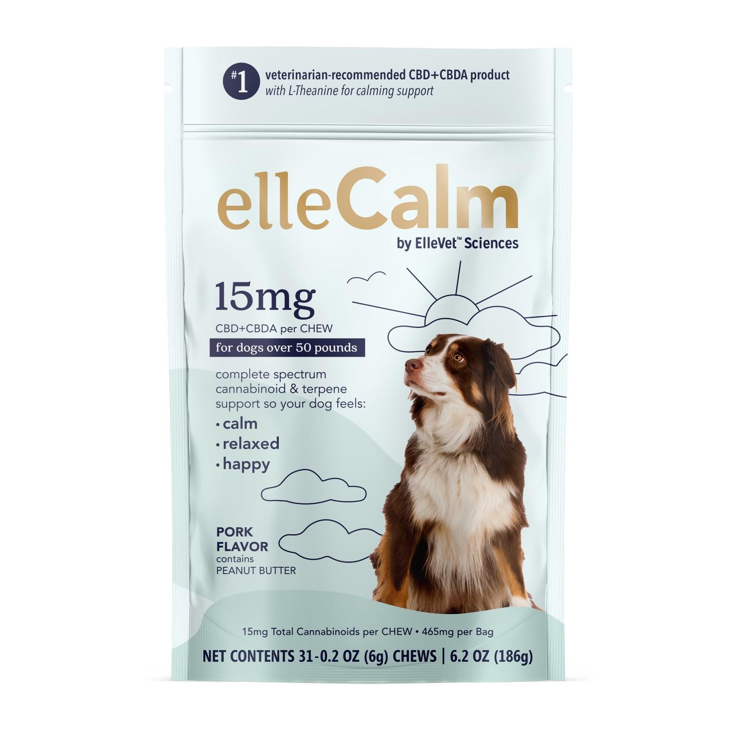 ElleVet Sciences ElleCalm Dog Chew for Large Dogs - Pork