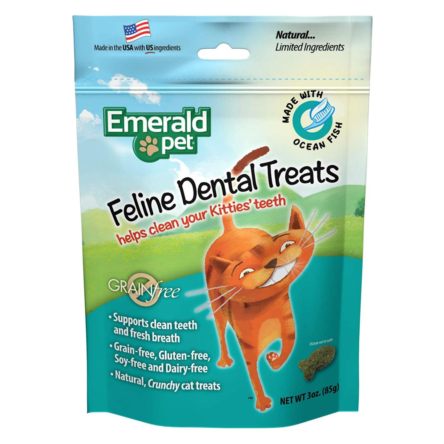 Emerald Pet Grain Free Feline Dental Treats - Ocean Fish