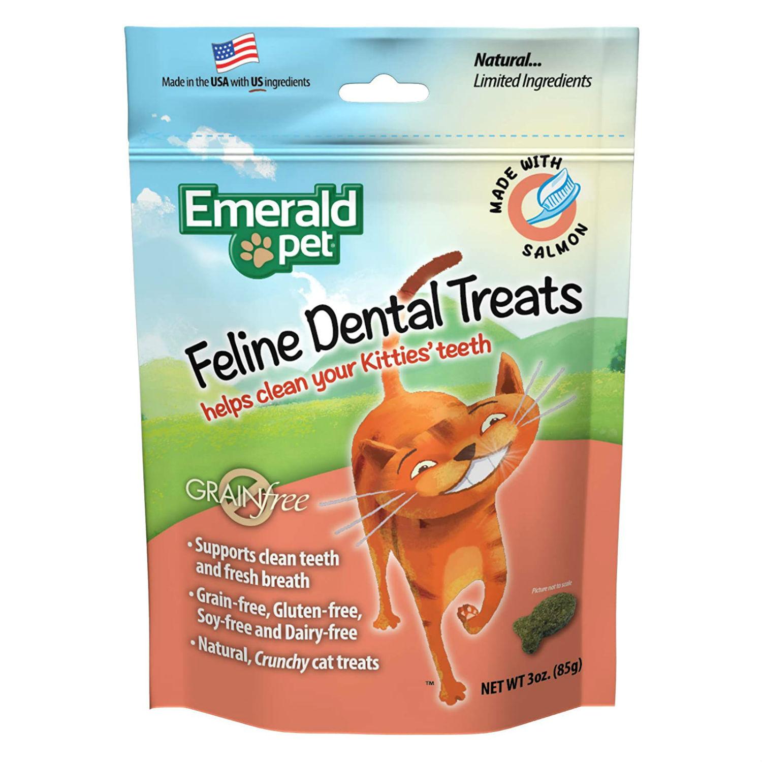 Emerald Pet Grain Free Feline Dental Treats - Salmon
