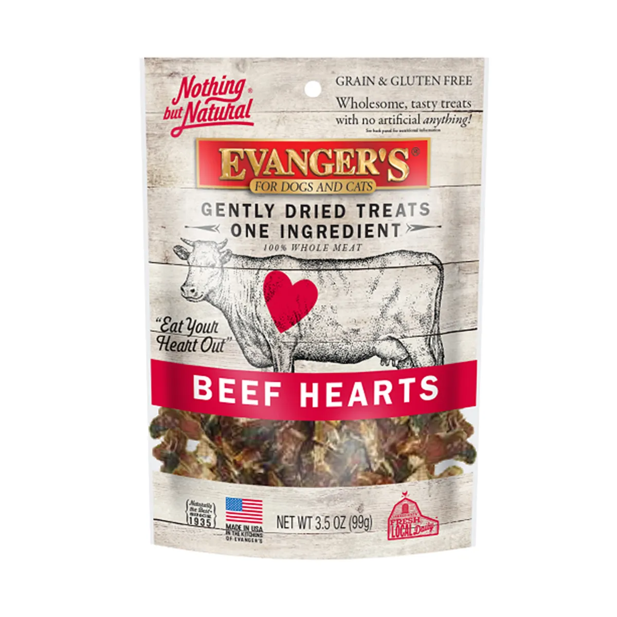 Evangers Gently Dried Dog and Cat Treats - Beef Heart