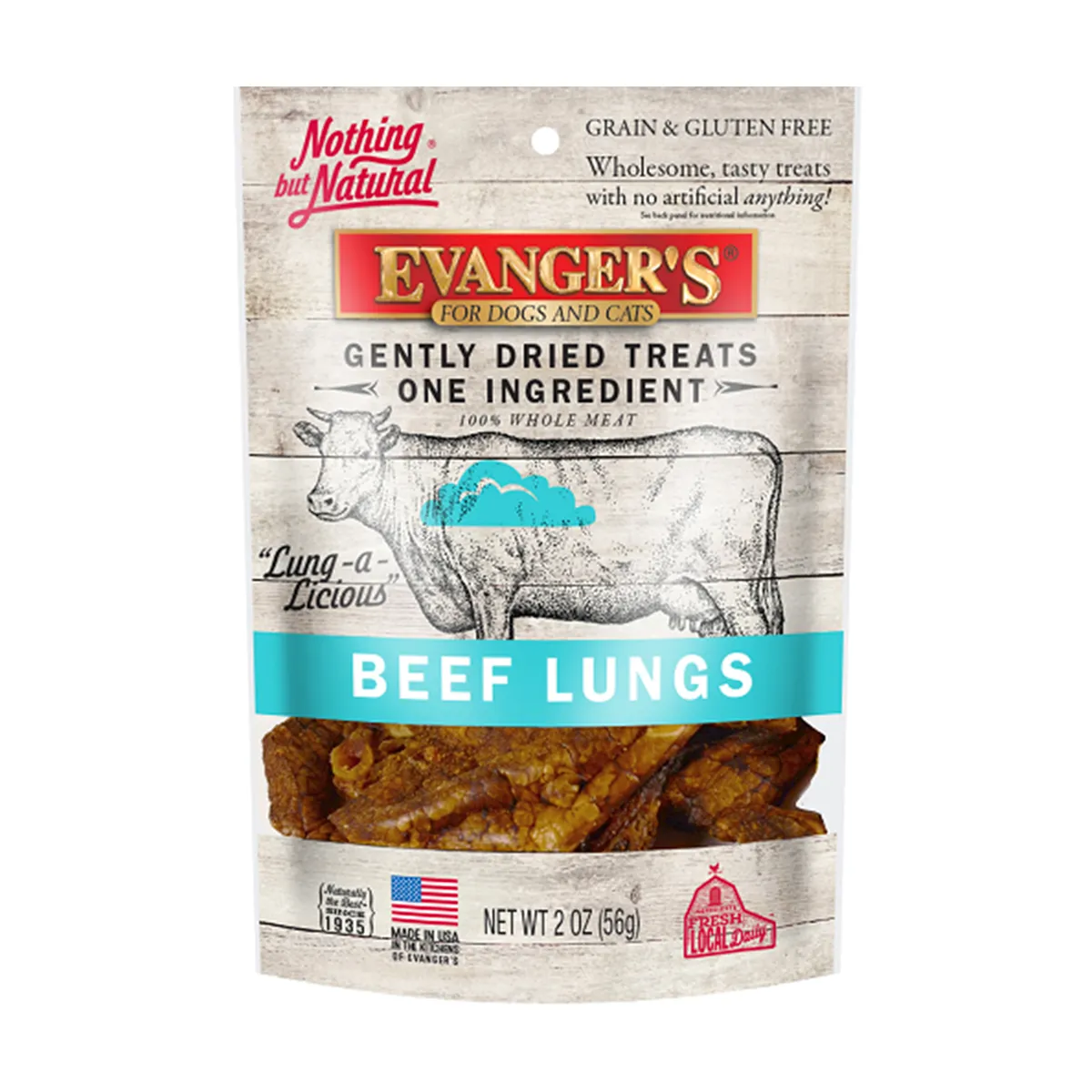 Evangers Gently Dried Dog and Cat Treats - Beef Lung