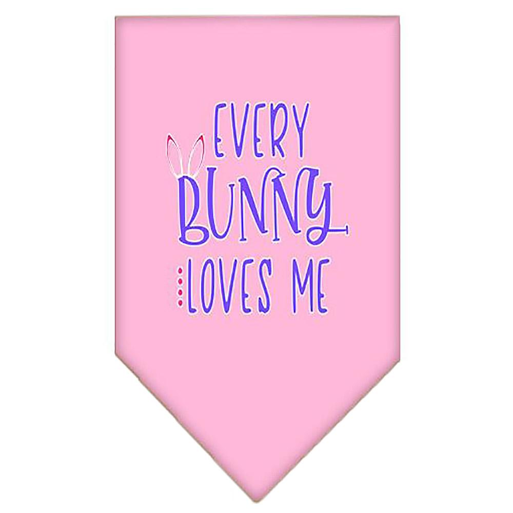 Every Bunny Loves Me Screen Print Dog Bandana - Light Pink