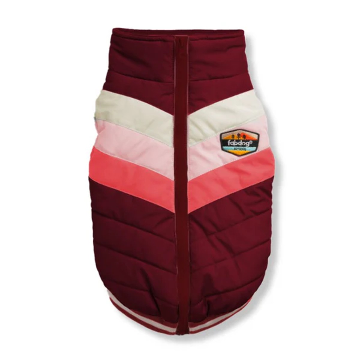 fabdog® Chevron Dog Coat - Burgundy