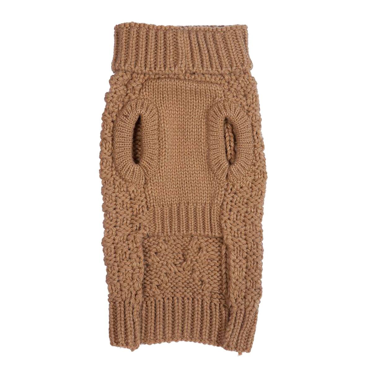 fabdog® Chunky Turtleneck Dog Sweater - Camel | BaxterBoo