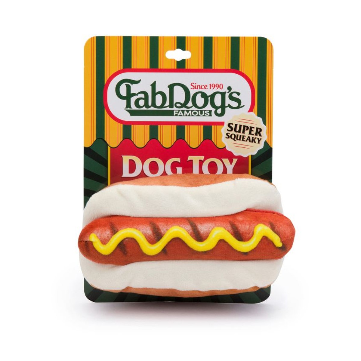 fabdogÂ® Foodies Plush Dog Toy - Fabdog's Hot Dog