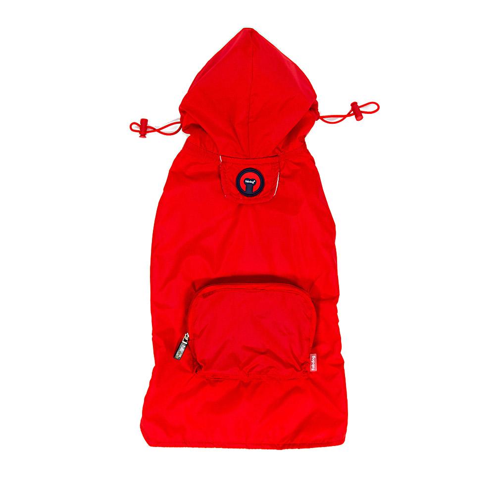 fabdog® Pocket Fold Up Dog Raincoat - Red