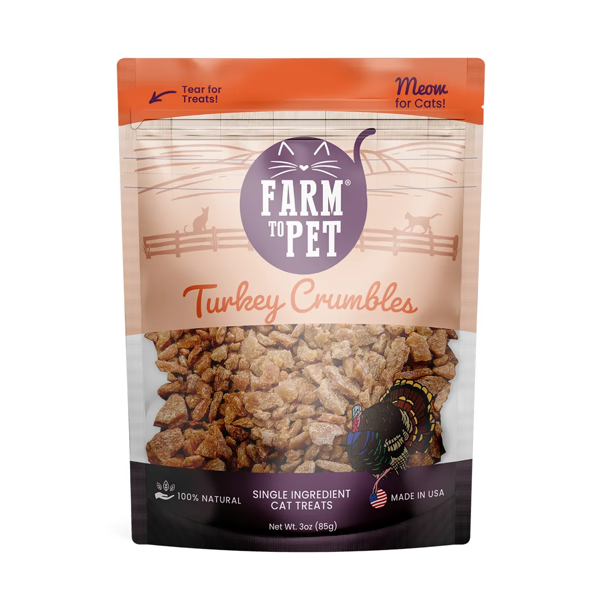 Farm To Pet Turkey Crumbles Cat Treats