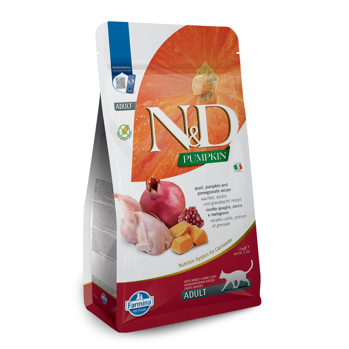 Farmina N&D Pumpkin Adult Dry Cat Food - Quail