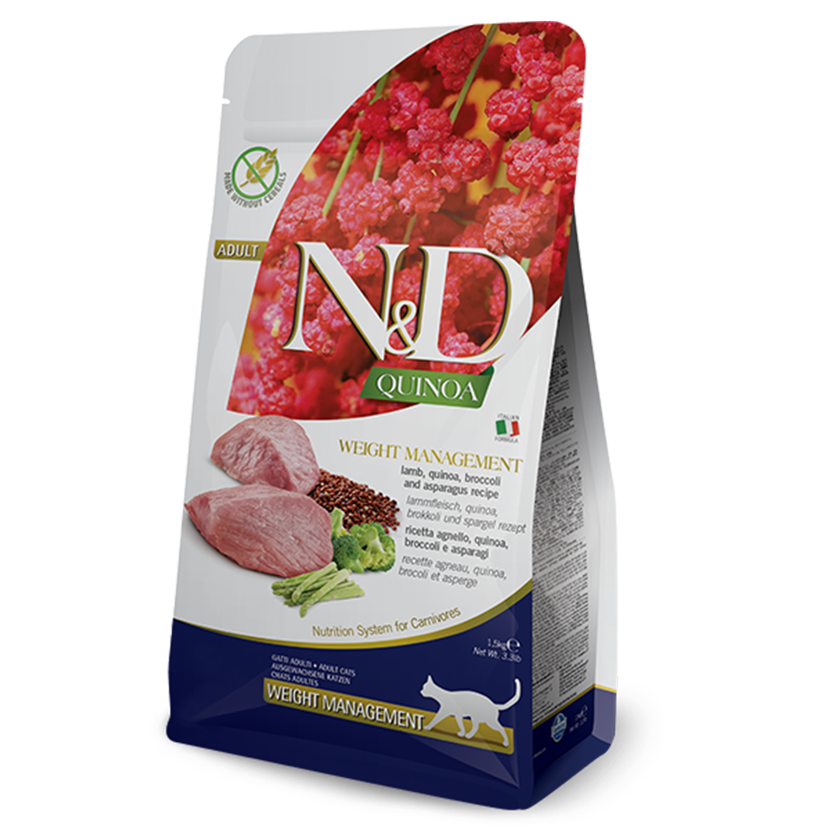 Farmina N&D Quinoa Weight Management Adult Dry Cat Food - Lamb