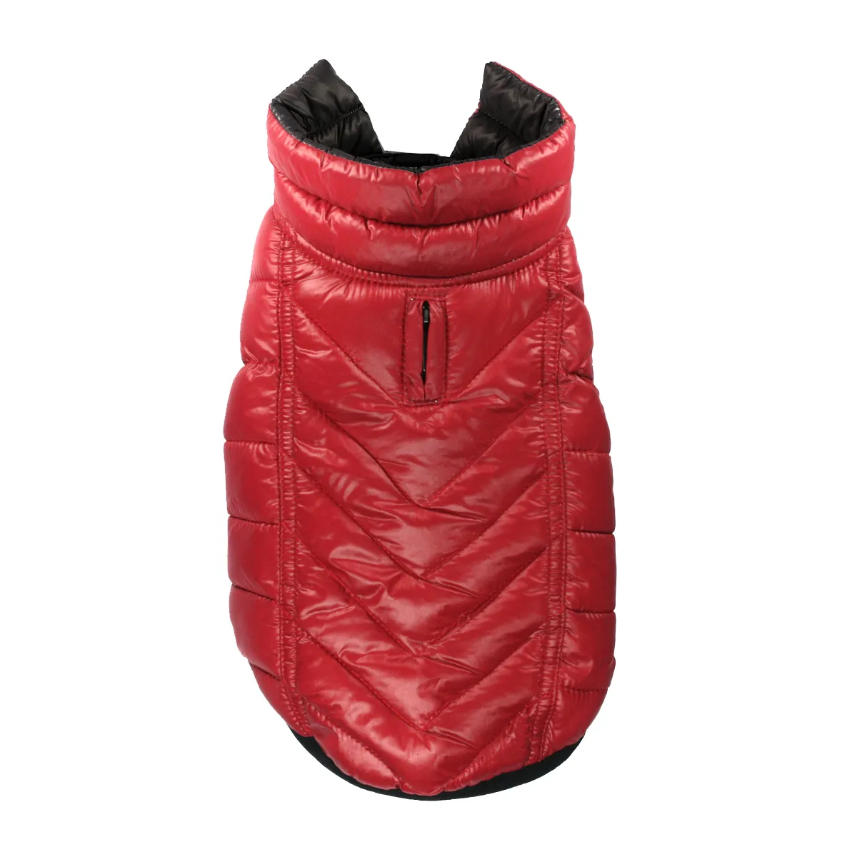 Hip Doggie Featherlite Reversible-Reflective Puffer Dog Vest - Black/Red