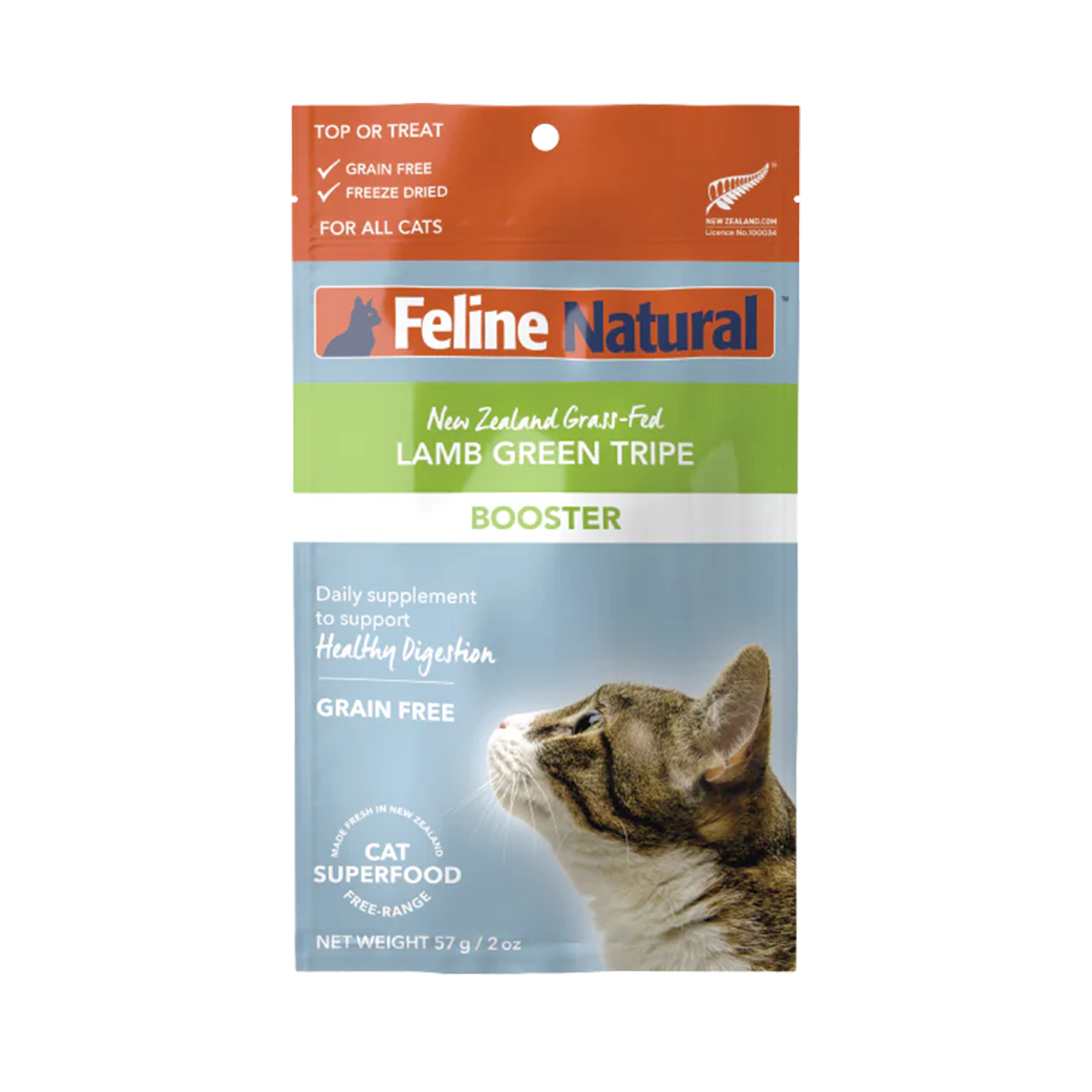 Feline Natural Freeze-Dried Cat Food Booster - Lamb Green Tripe