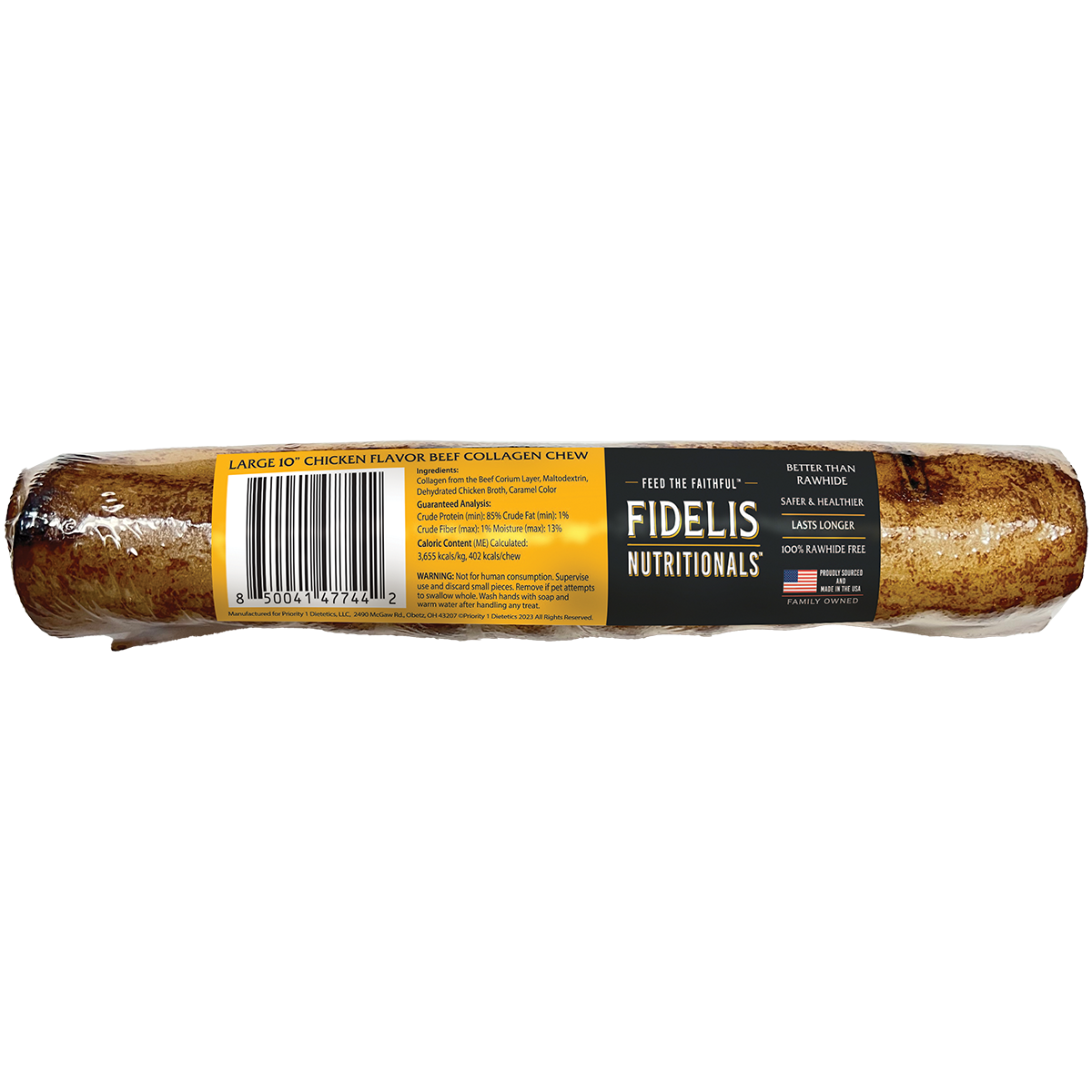 Fidelis Nutritionals Beef Collagen Dog Chew - Chicken Flavored Single Pack