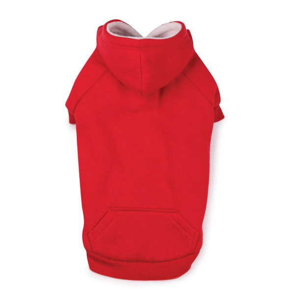 Zack & Zoey Fleece Lined Dog Hoodie - Tomato Red