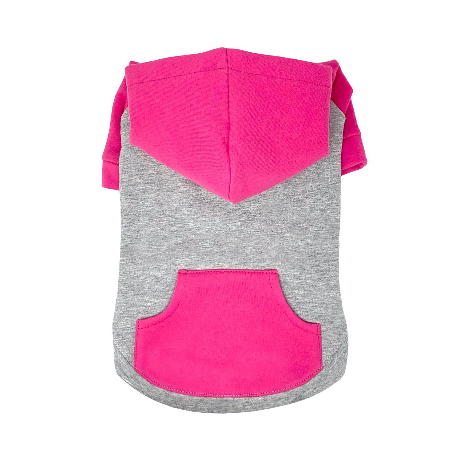 Flex-Fit Color-Block Dog Hoodie by Doggie Design - Pink on Gray