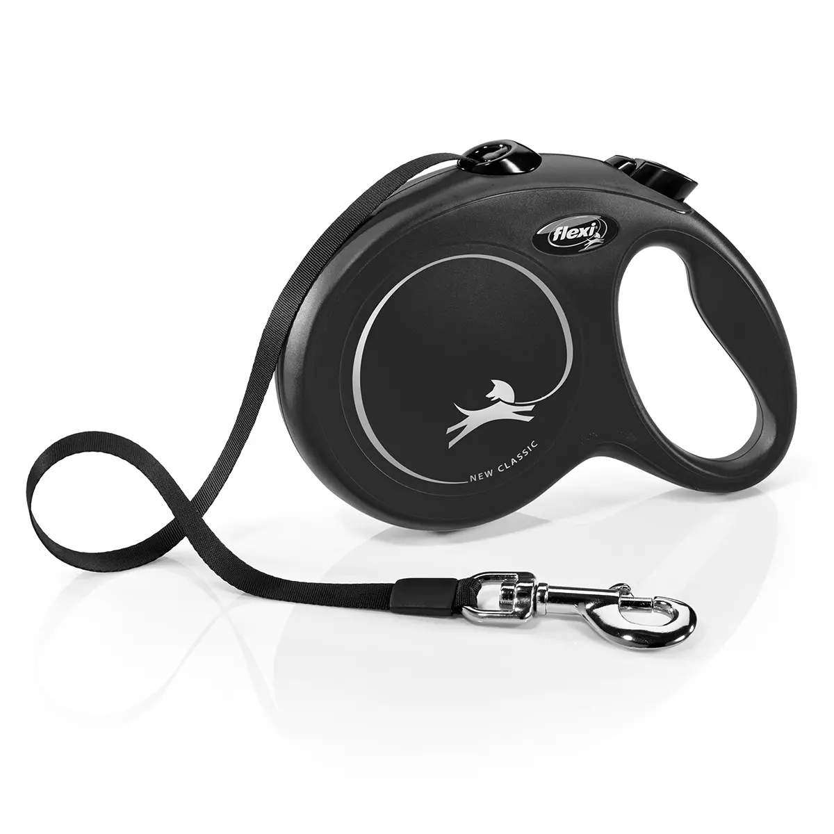 Flexi Classic Tape Retractable Dog Leash - Black