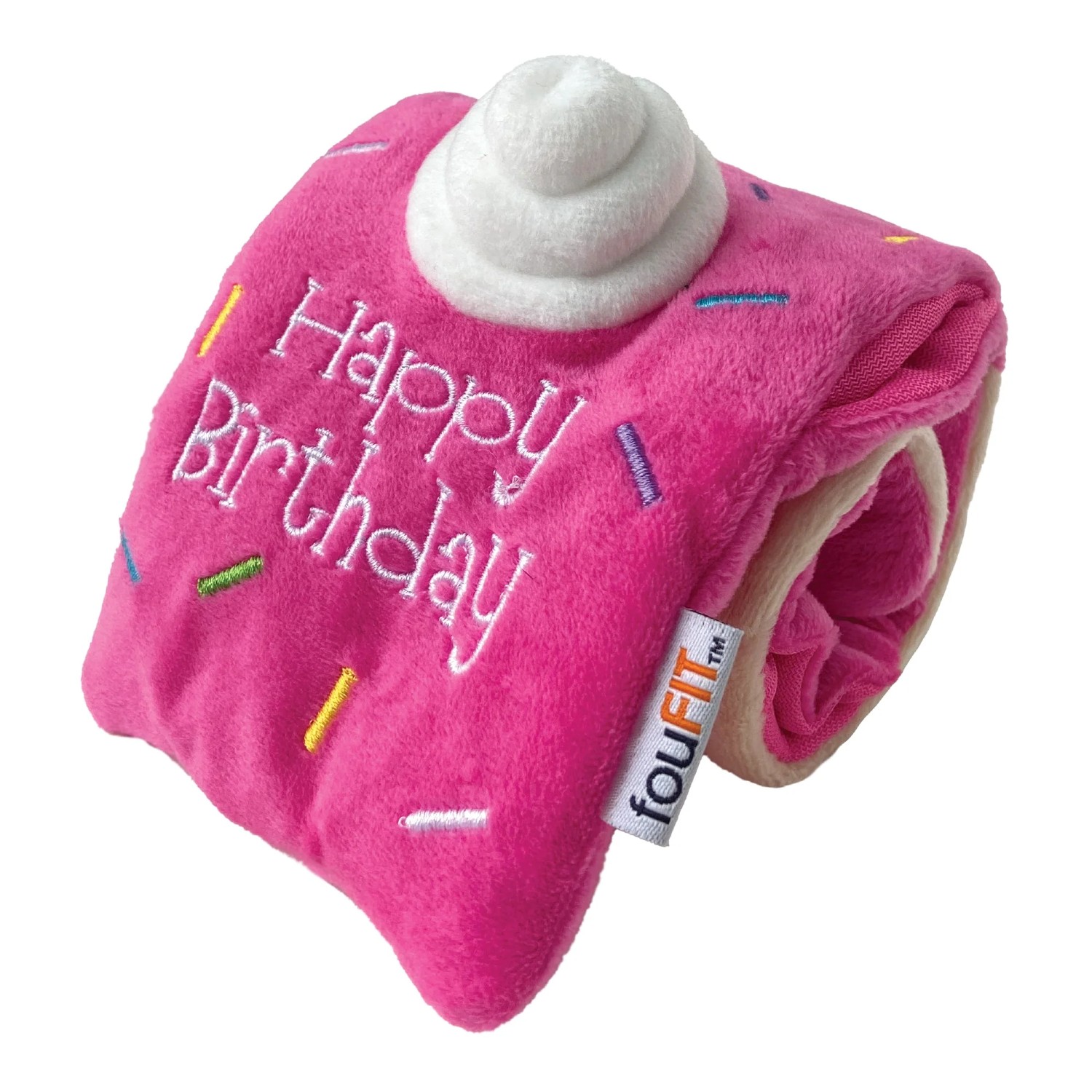 foufou Dog fouFIT Hide 'n Seek Birthday Roll Cake Dog Toy - Pink