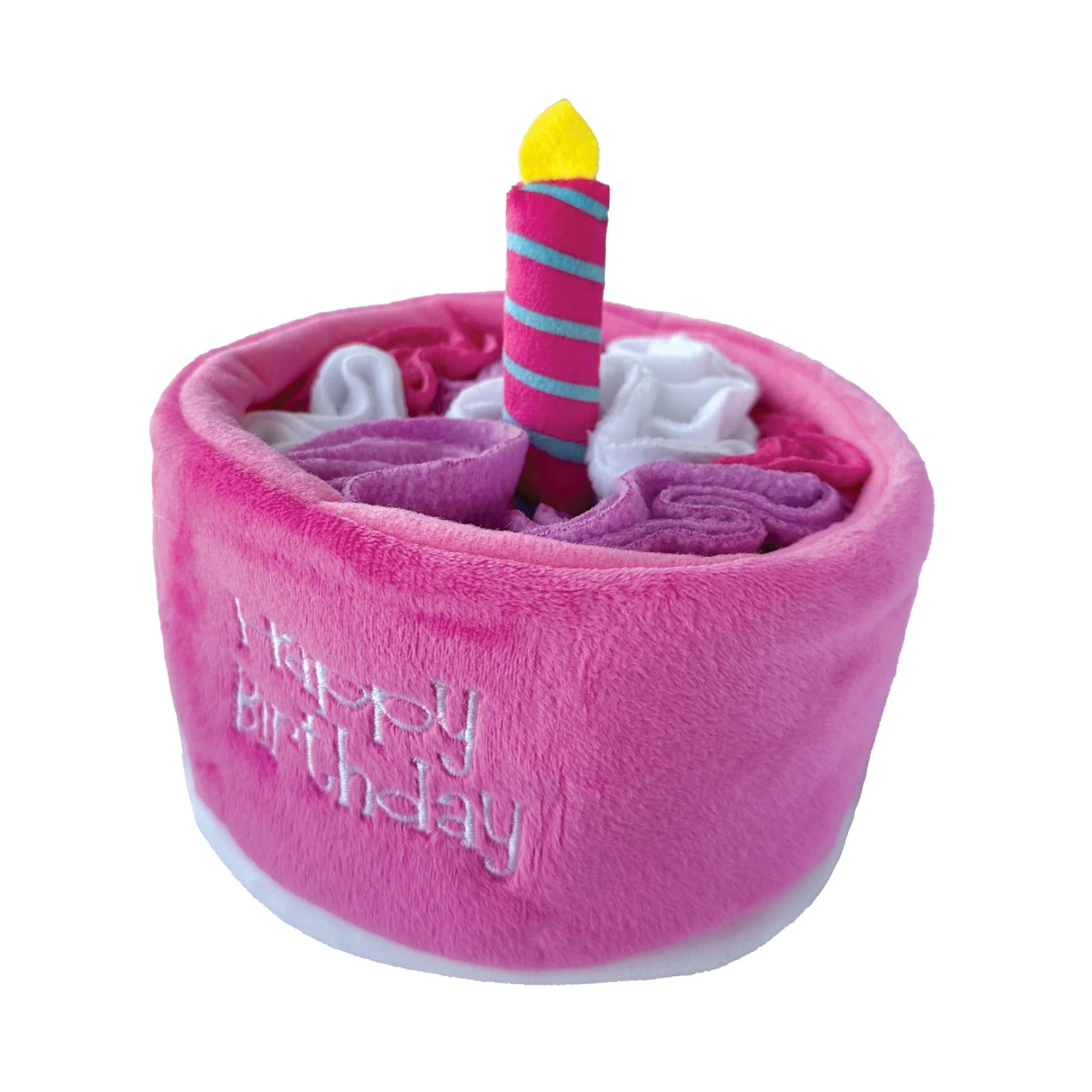 foufou Dog Hide 'n Seek Birthday Cake Snuffle Dog Toy - Pink