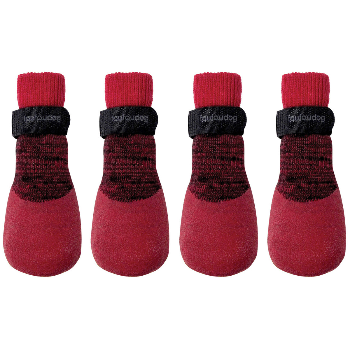 foufou Dog Rubber Dipped Dog Socks - Red
