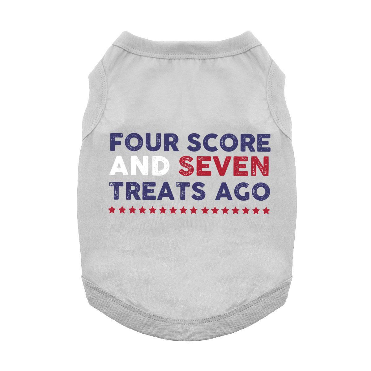 Four Score and Seven Treats Ago Dog Shirt - Gray